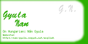 gyula nan business card